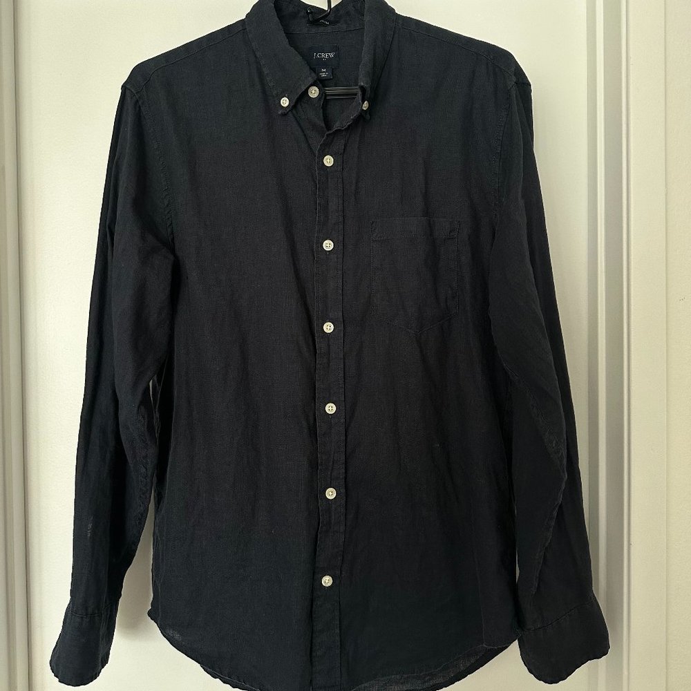 J Crew Linen Navy Shirt